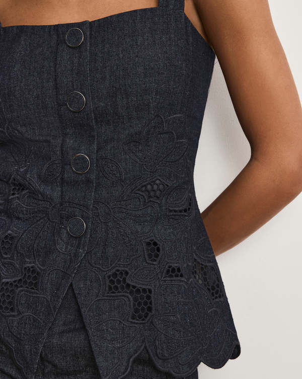 Veronica Beard Mirielle Eyelet Tank Top