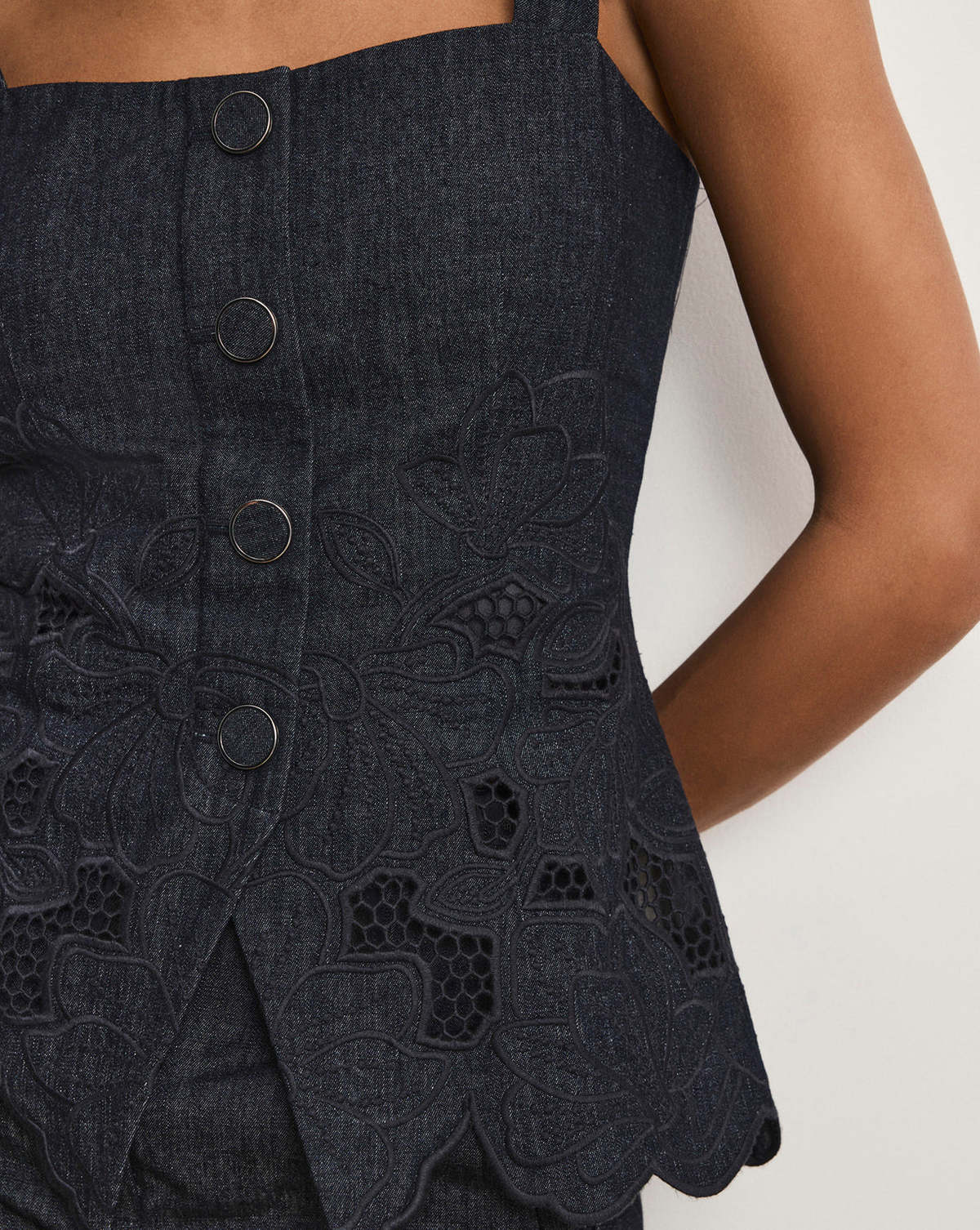 Veronica Beard Mirielle Eyelet Tank Top - Image 6 of 8