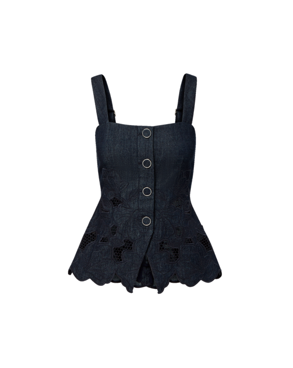 Veronica Beard Mirielle Eyelet Tank Top