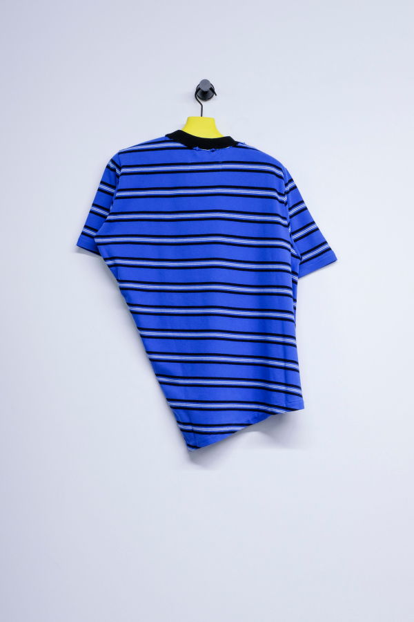 KIDS Camiel Fortgens Blue Black & White Stripe Cotton Twisted Normal Tee
