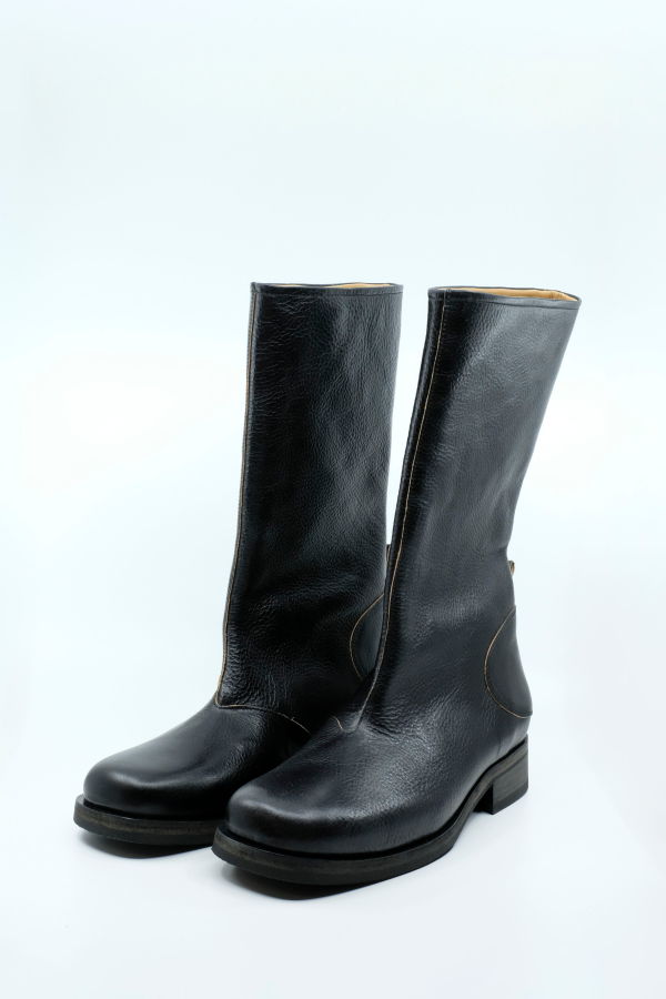 Our Legacy Deep Black Leather Haul Camion Boot