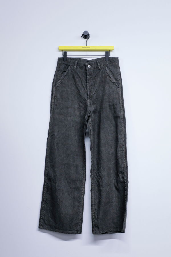 Taiga Takahashi LOT.222 Sumi Linen Cotton Painter Pants With Buckle