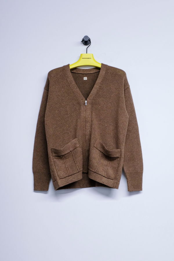 Taiga Takahashi LOT.530 Cotton Linen Zip-Up Cardigan