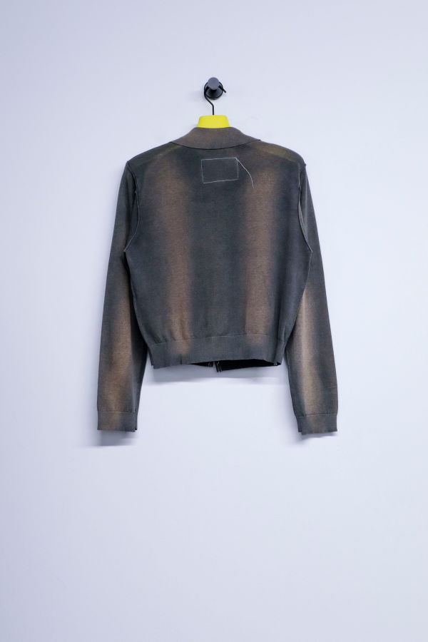 Camiel Fortgens Navy & Black Sunfade Silk Cotton 70's Cardigan