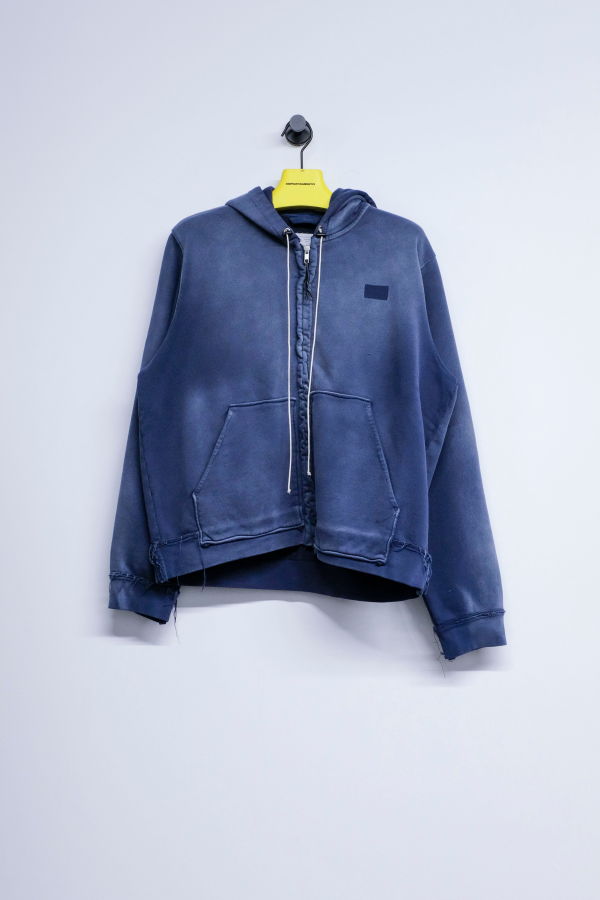 Camiel Fortgens Navy Sunfade Cotton Fitted Zip Hoodie