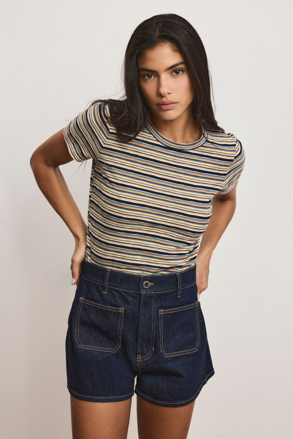 Veronica Beard Remus Striped T-Shirt Top