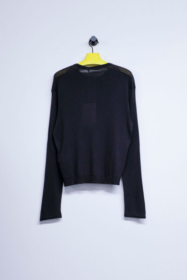 Our Legacy Noble Navy Cotton Crepe Fine Henley Tee