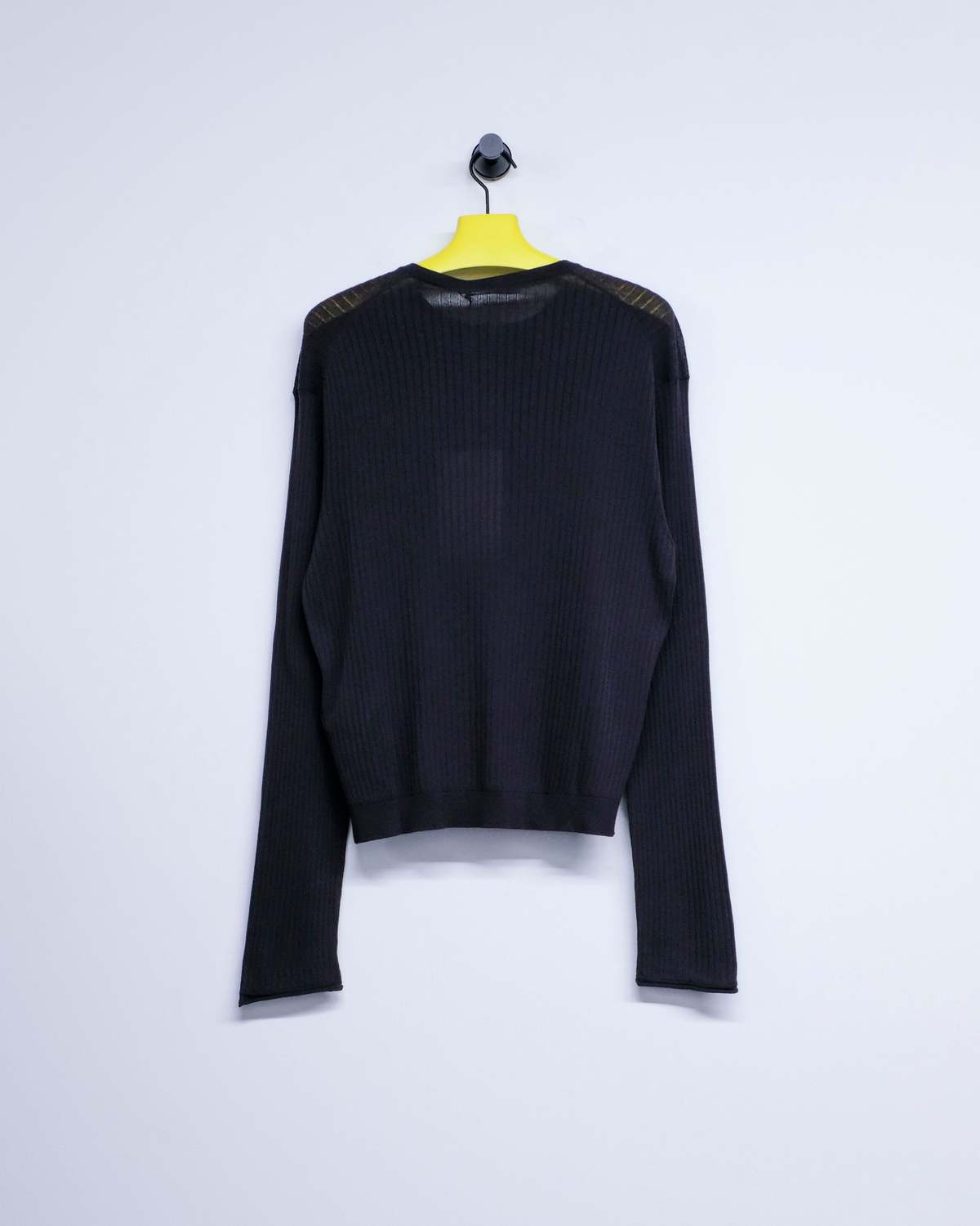 Our Legacy Noble Navy Cotton Crepe Fine Henley Tee - Image 2 of 2