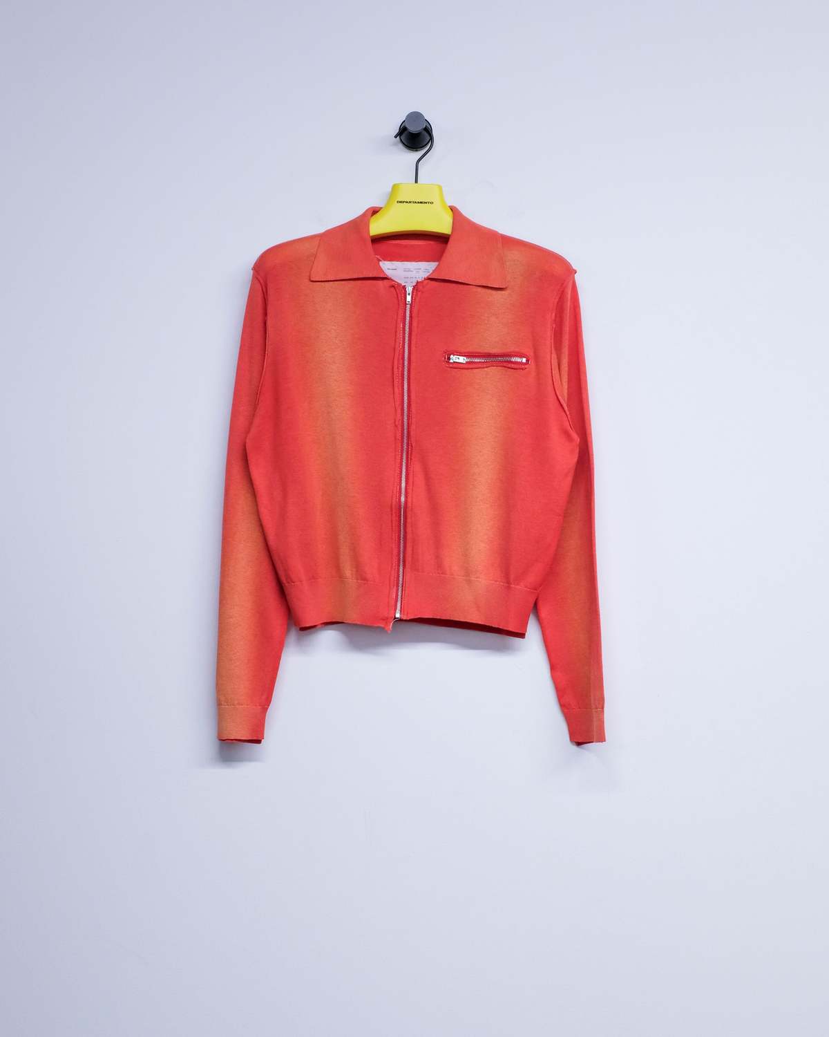 Camiel Fortgens Red Sunfade Silk Cotton 70's Cardigan - Image 1 of 2