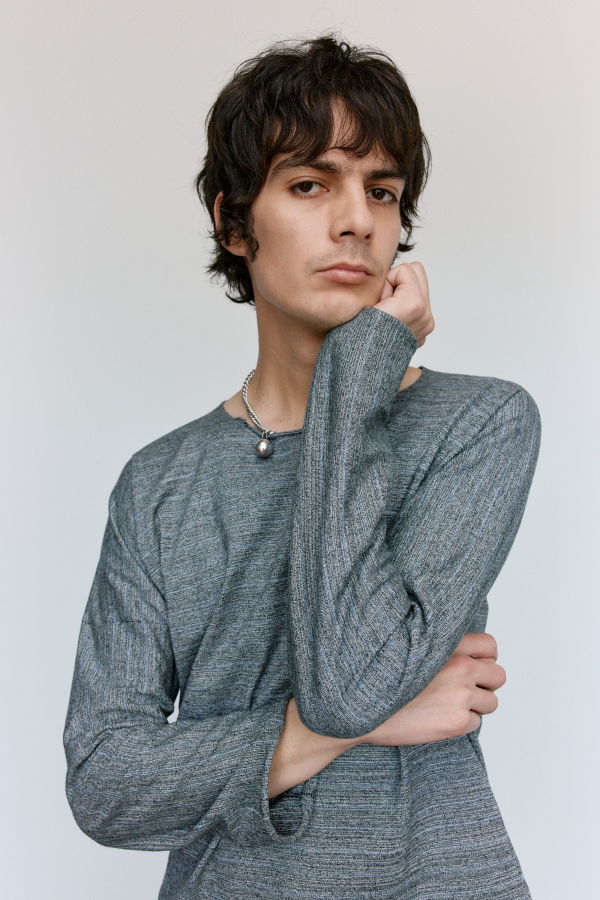 Nosapluna Cotton T Pattern Undershirt Tee - Salt & Pepper