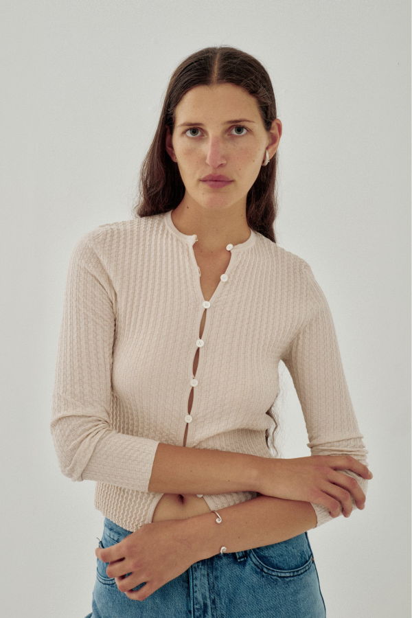 SAYAKA DAVIS NEW YORK Wavy Rib Cardigan