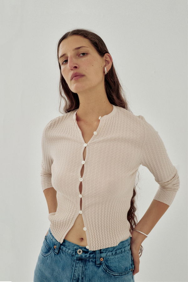 SAYAKA DAVIS NEW YORK Wavy Rib Cardigan