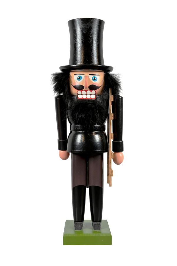 Erzgebirge Workshop (Saxony) Chimney Sweep Nutcracker, Lever-Action Composite with Applied Ladder, GDR-era