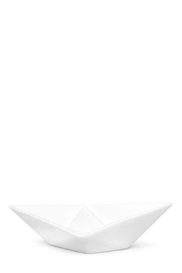 Seletti (Italy) Folded Vessel Bowl, Porcelain, Slip-Cast Faceted Form