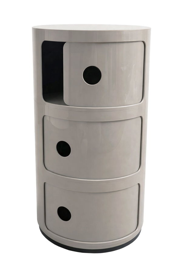 Kartell (Italy) Modular Storage Unit, Injection-Molded Rotational Drawer System