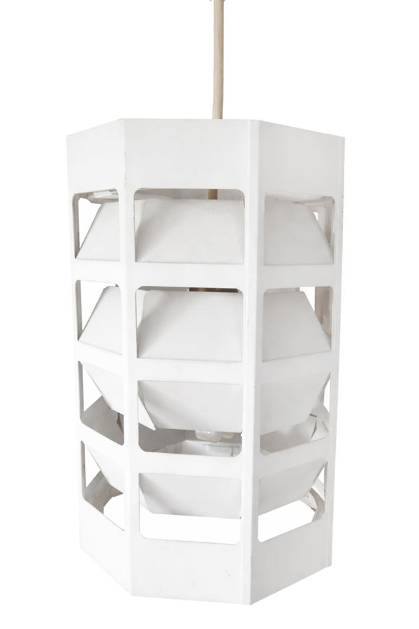 Louis Poulsen (Denmark) Multi-Louver Pendant Luminaire, Ventilation Cage, Mid-1960s