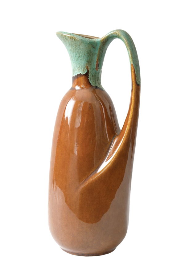 Van Briggle (Colorado Springs) Tall Ewer Form, Dual Reactive Glaze Treatment, Early to Mid-20th Century