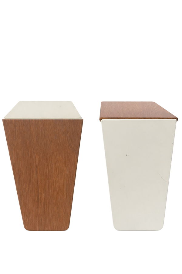 Kai Kristiansen (Denmark) Teak Wedge Form Bookends, Painted Steel Base Plate, Mid 1960s