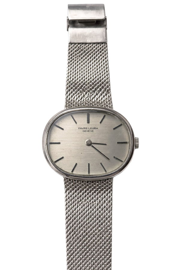 Favre-Leuba (Switzerland) Two-Hand Manual Wind, Milanese Mesh Bracelet, Late 1960s