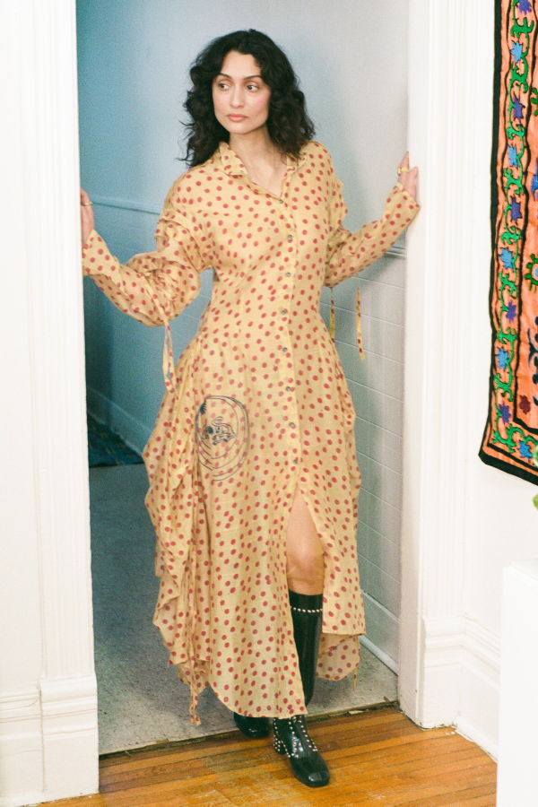 TIGRA TIGRA Blockprint Dot Rucha Dress