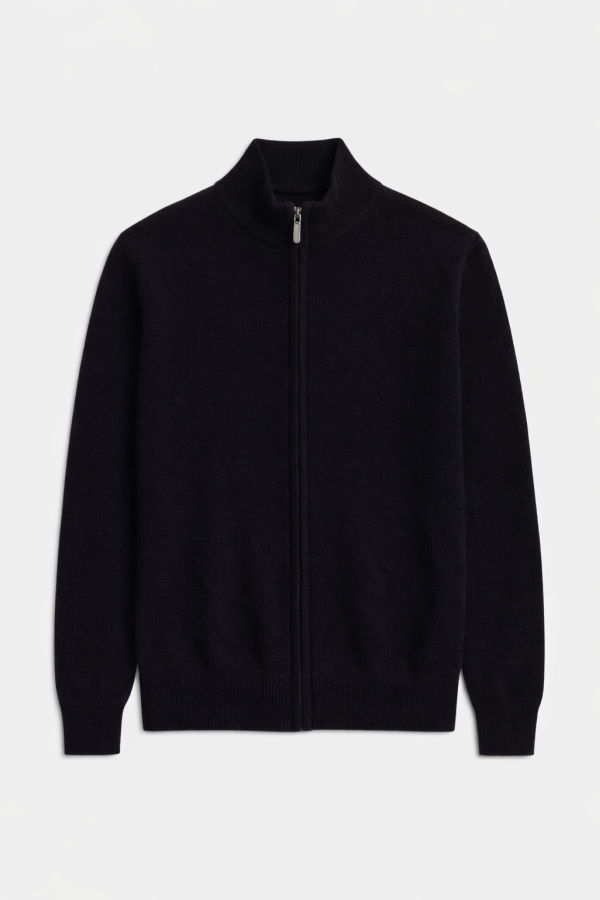 Blue&Cream Gio Cashmere Full Zip - Black