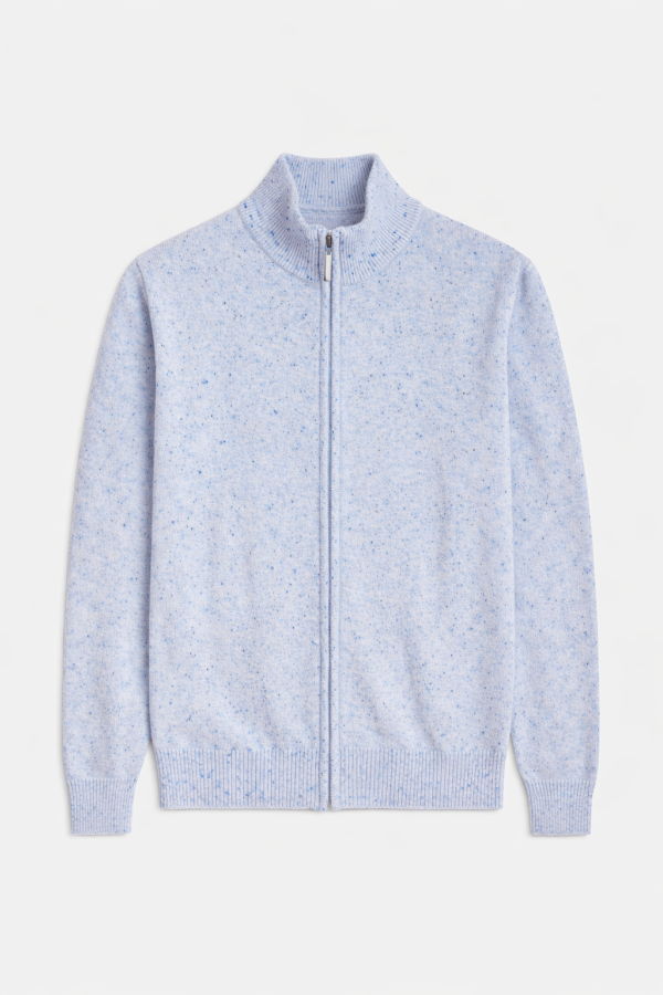 Blue&Cream Gio Cashmere Full Zip - Blue Mint