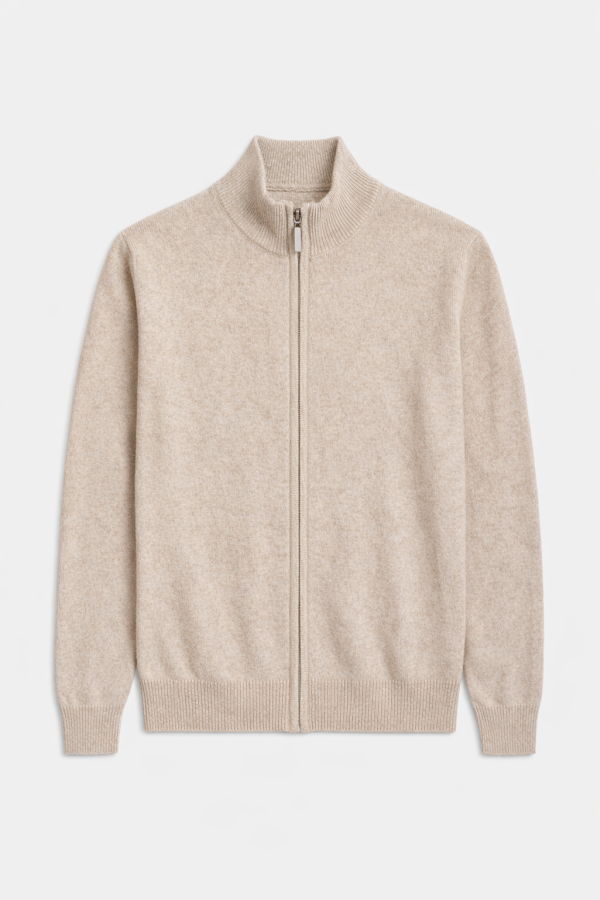 Blue&Cream Gio Cashmere Full Zip - Oatmeal
