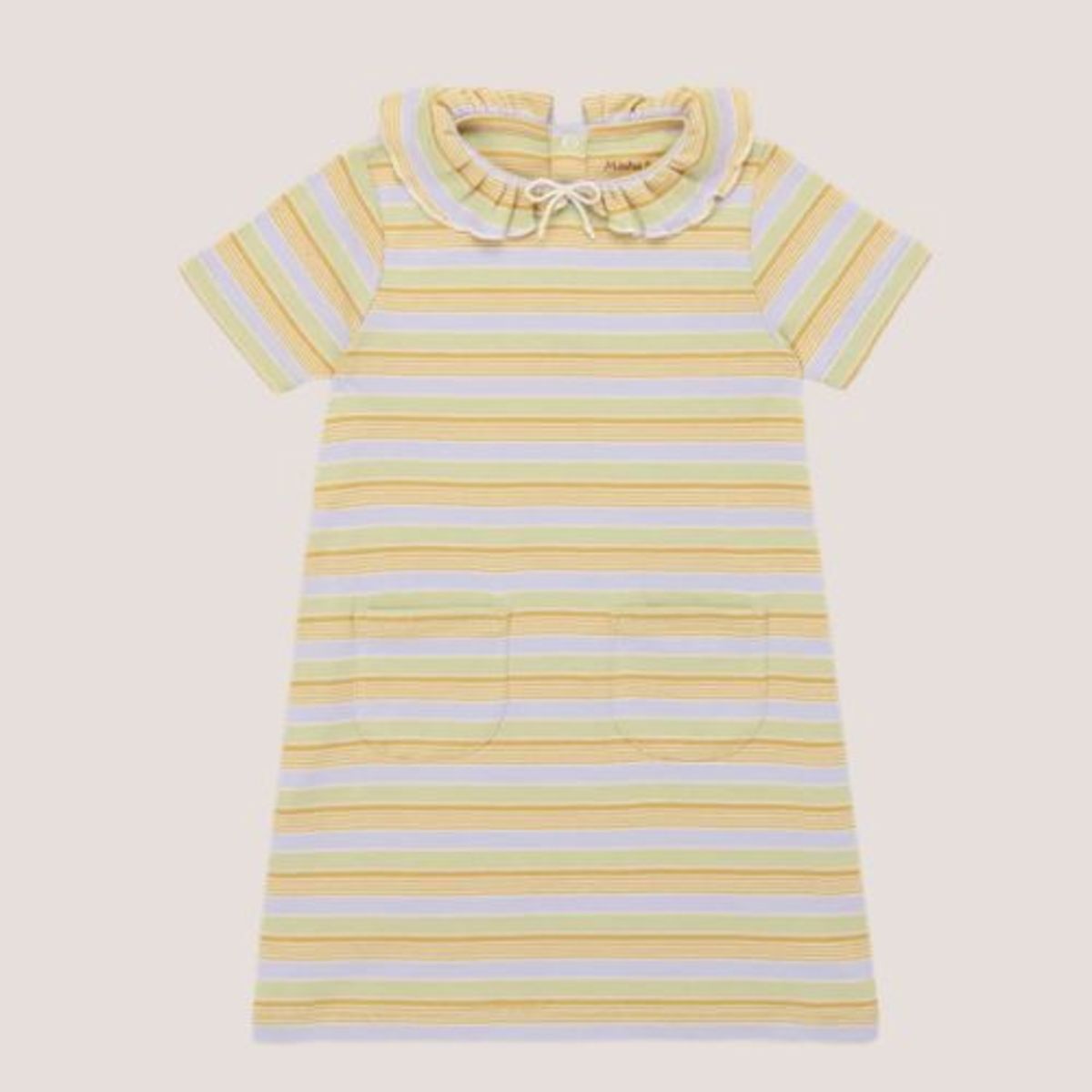 KIDS Misha & Puff Pattie Dress - Mist Avenue Stripe - Image 1 of 2