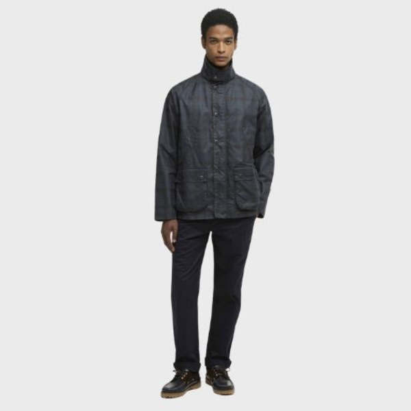 Barbour US Tartan Ambleside Wax Jacket - Navy Tartan Barbour US Tartan Ambleside Wax Jacket - Navy Tartan