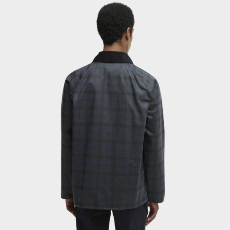 Barbour US Tartan Ambleside Wax Jacket - Navy Tartan