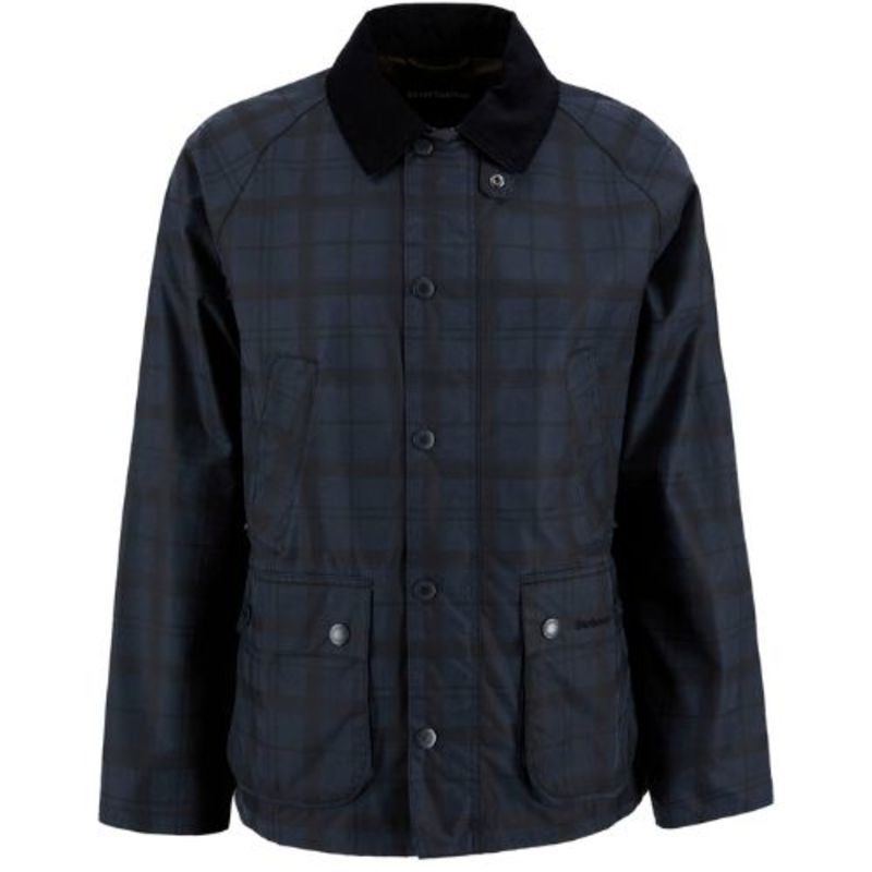 Barbour US Tartan Ambleside Wax Jacket - Navy Tartan