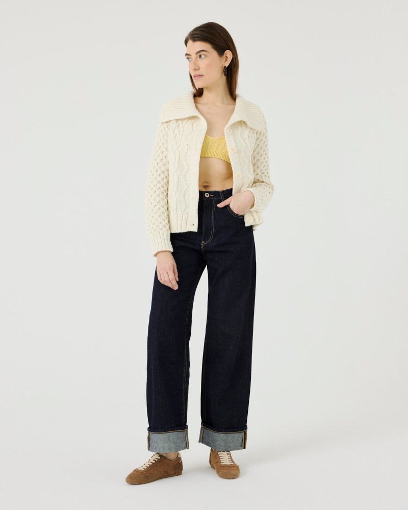 The Knotty Ones January Merino Wool Cardigan - Sea Salt