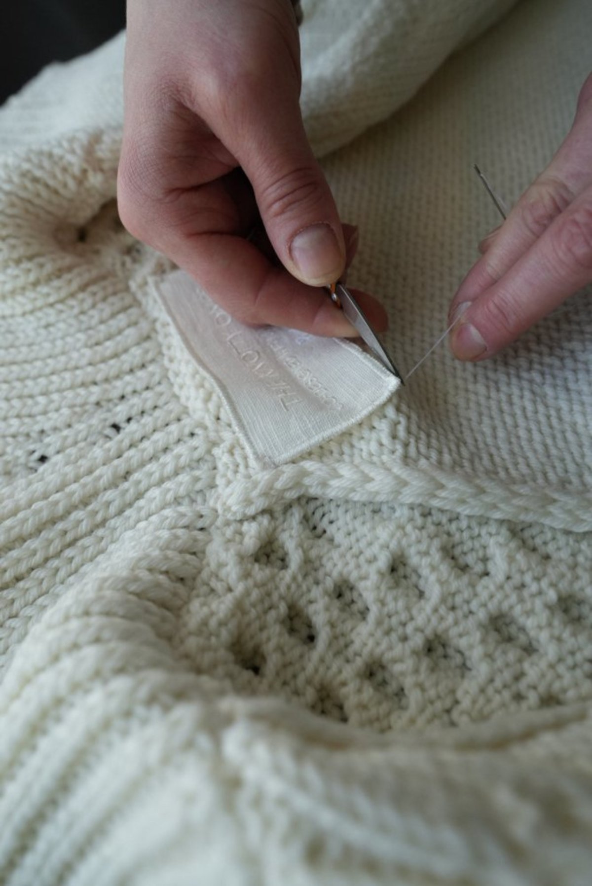 The Knotty Ones January Merino Wool Cardigan - Sea Salt - Image 7 of 7