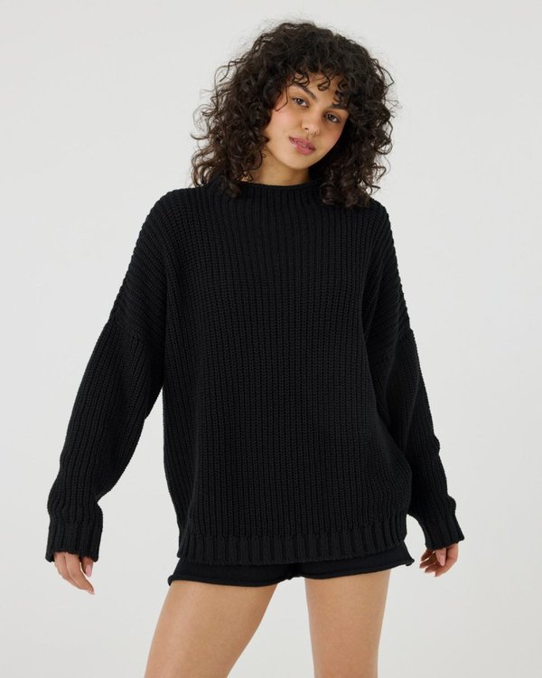The Knotty Ones Laums Cotton Sweater - Black