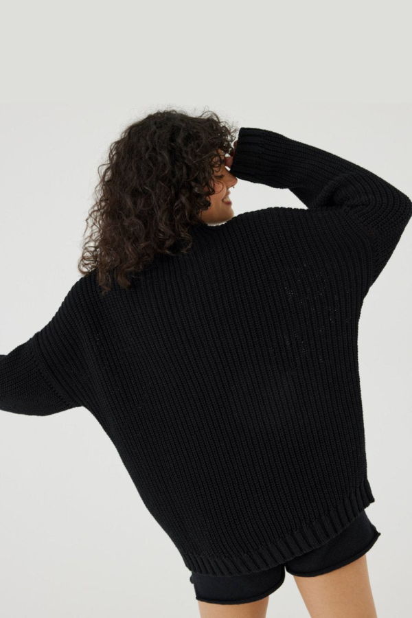 The Knotty Ones Laumės Cotton Sweater - Black