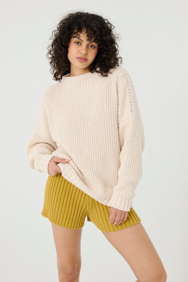The Knotty Ones Laumės Cotton Sweater - Oat