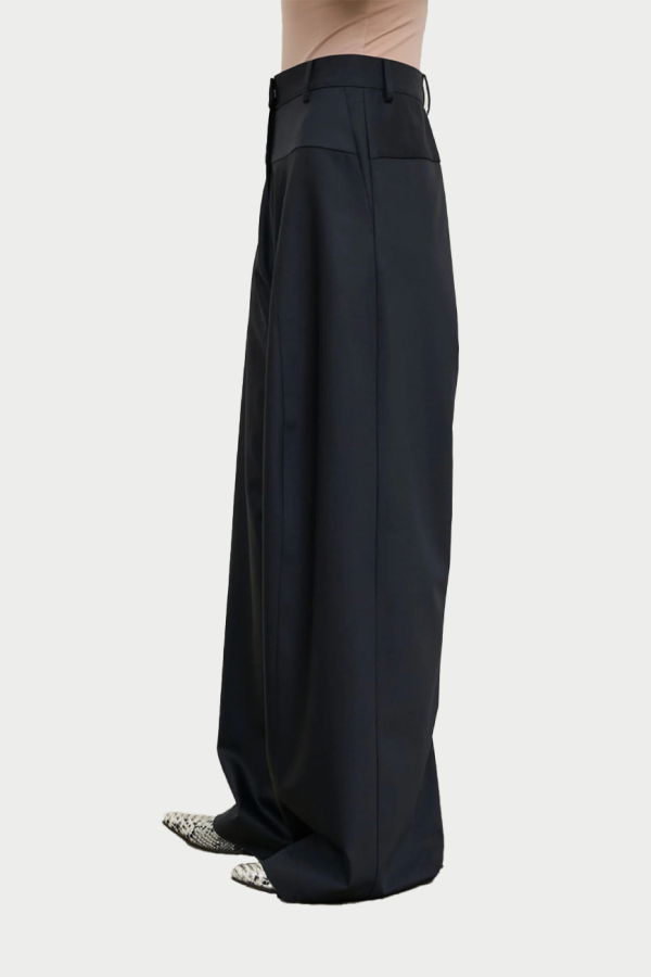 Litkovska High-Rise Wool Wide-Leg Trousers - Black
