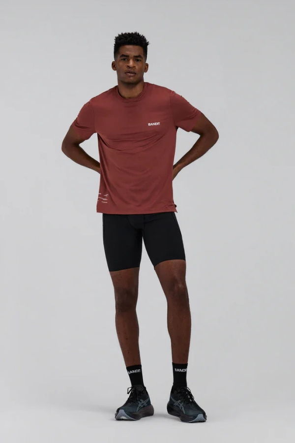 Bandit Micromesh Run Tee - Mahogany
