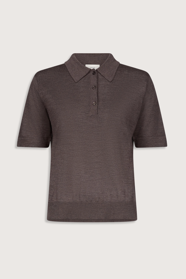 Loulou de Saison Migo Cashmere Polo - Brown Mel