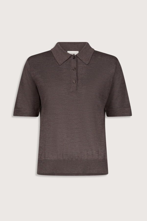 Loulou de Saison Migo Cashmere Polo - Brown Mel