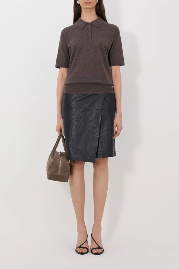 Loulou de Saison Migo Cashmere Polo - Brown Mel