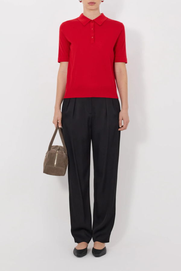 Loulou de Saison Migo Cashmere Polo - Red