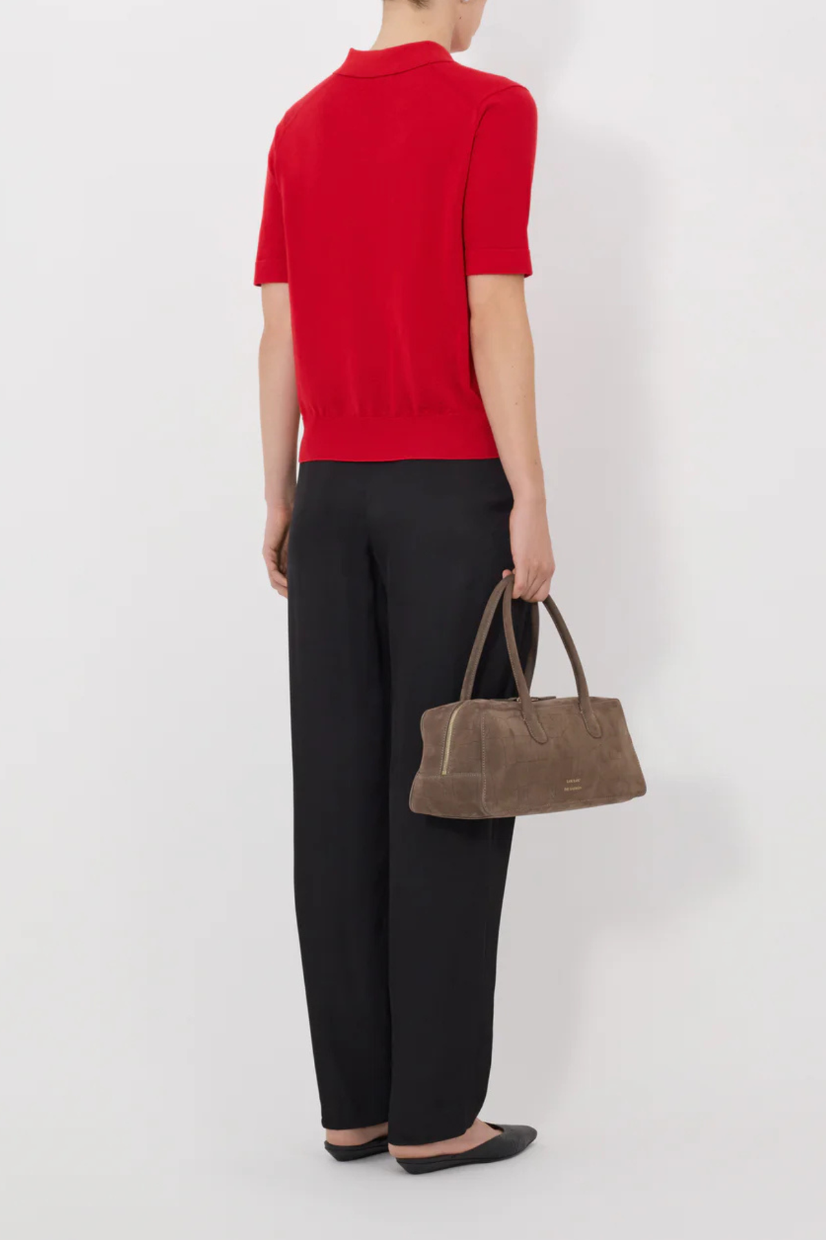 Loulou de Saison Migo Cashmere Polo - Red - Image 4 of 4