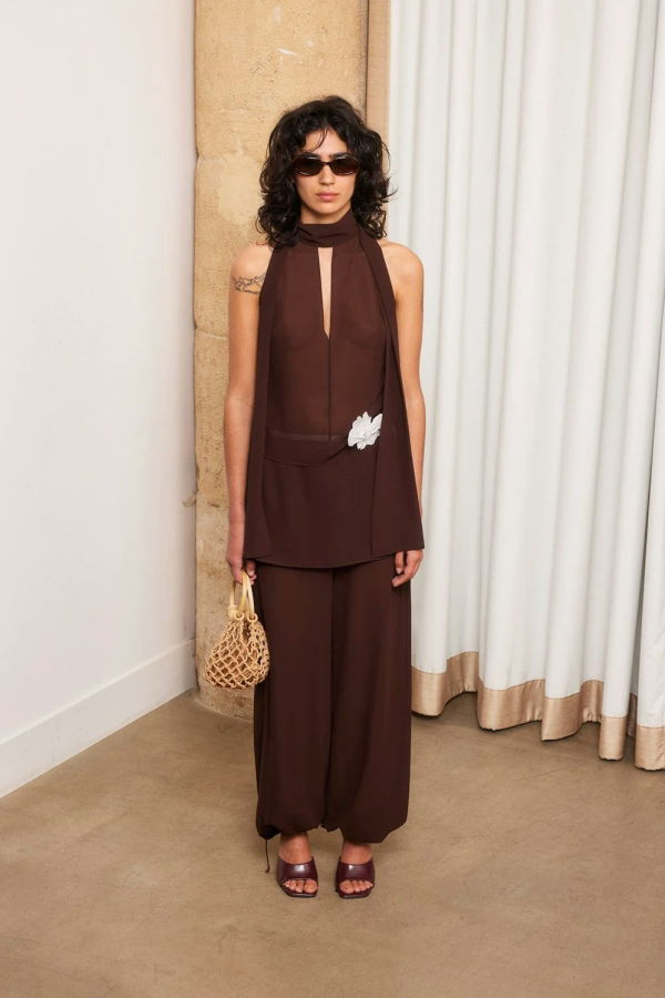 SAEMDI Elia Overskirt Trousers - Brown