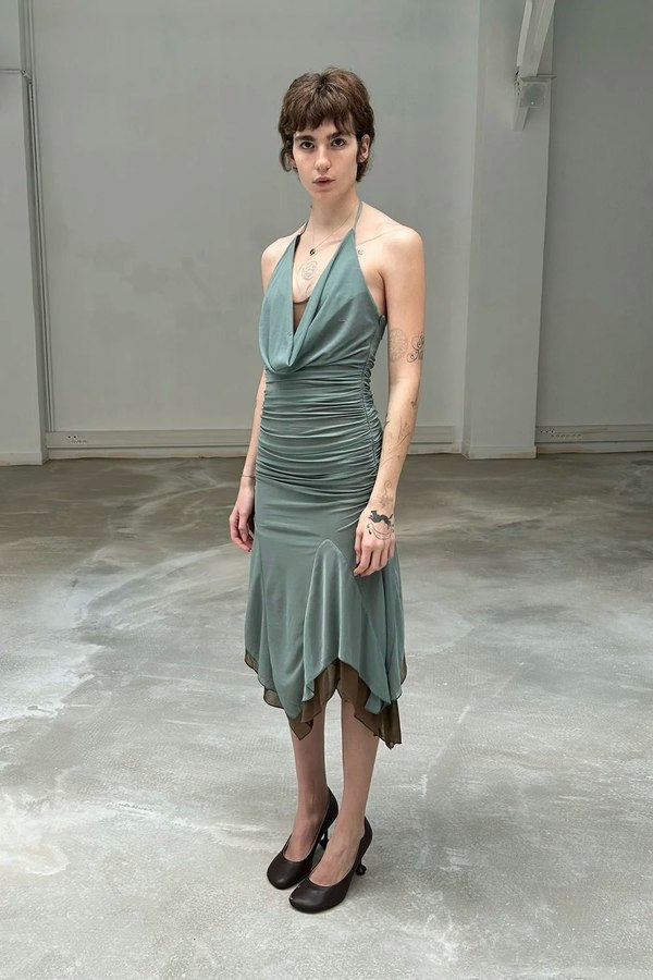 SAEMDI Evi Midi Dress - Teal | Garmentory