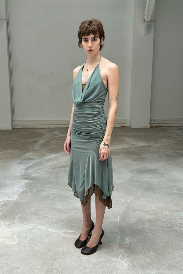 SAEMDI Evi Midi Dress - Teal