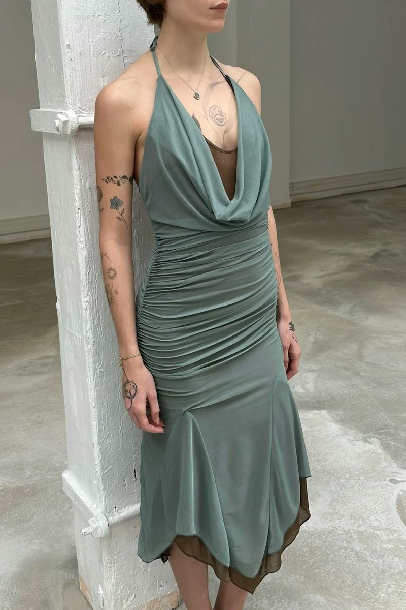 SAEMDI Evi Midi Dress - Teal