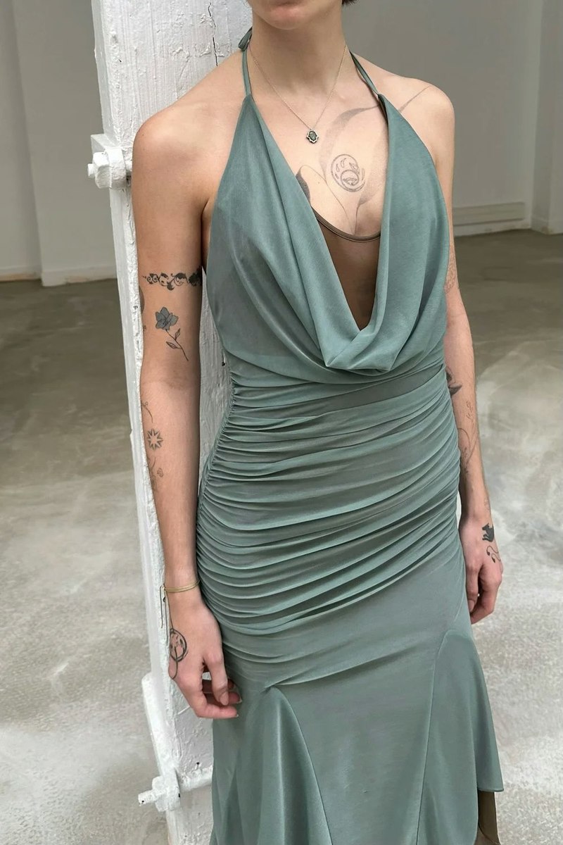 SAEMDI Evi Midi Dress - Teal