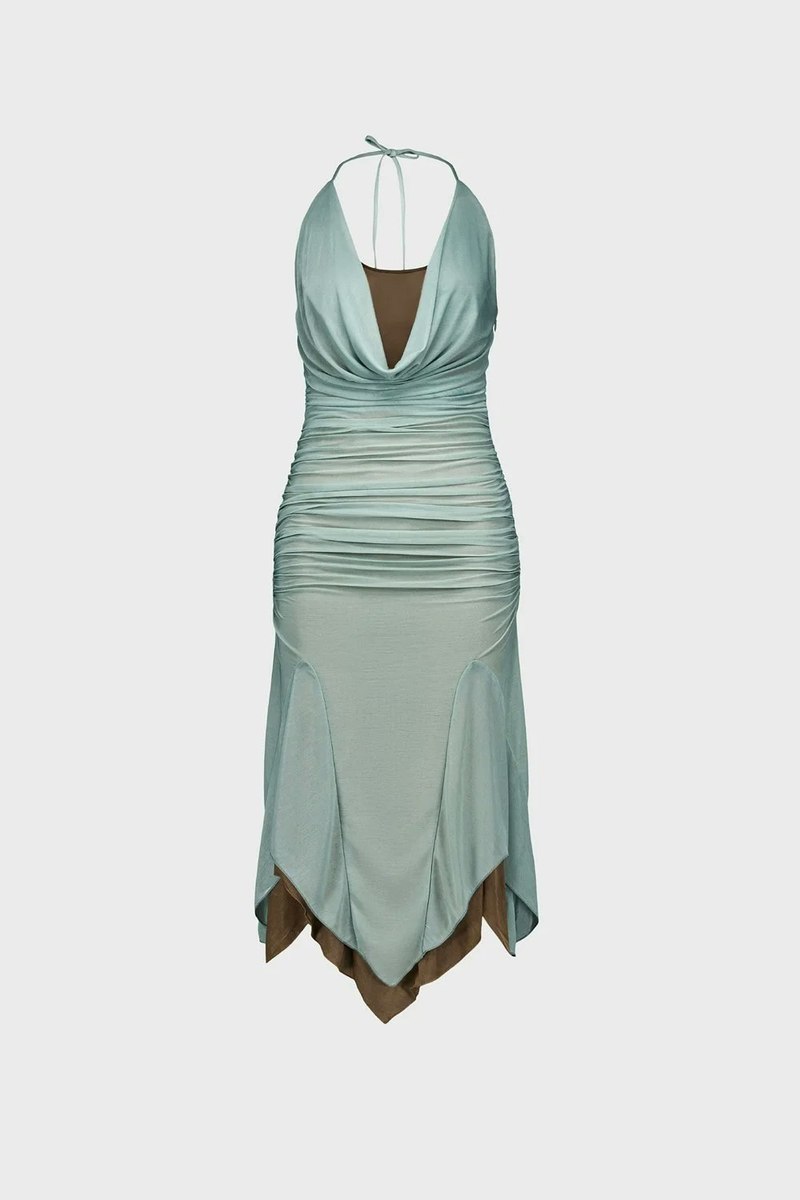 SAEMDI Evi Midi Dress - Teal