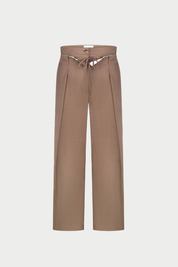 Litkovska Pleated Pants With Drawstring - Beige